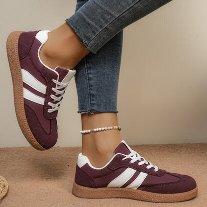 Fashion Casual Women's Sports Shoes Lace Up Vulcanize Flats Ladies Outdoor Walking Sneakers Women Comfortable Classical Shoes