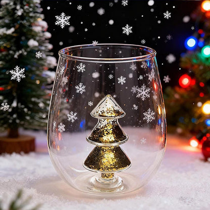 Óculos de Natal Copos Antiderrapante Árvore de Natal Dentro Caneca Taças de Vinho Xícaras de Café Beber Café Leite Caneca Presente para Amantes