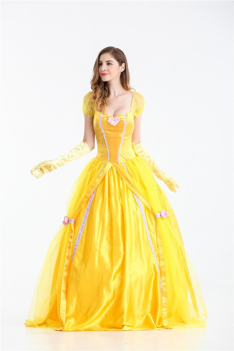 Halloween Costume Belle Princess Dress Adult Beauty and Beast Anime Belle Dress Cosplay Performance Women Birthday Gifts