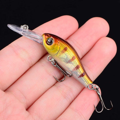 1 Isca Artificial Flutuante Mini Minnow Crank Wobbler Jerkbait Rígida para Pesca de Robalo em Água Doce e Salgada