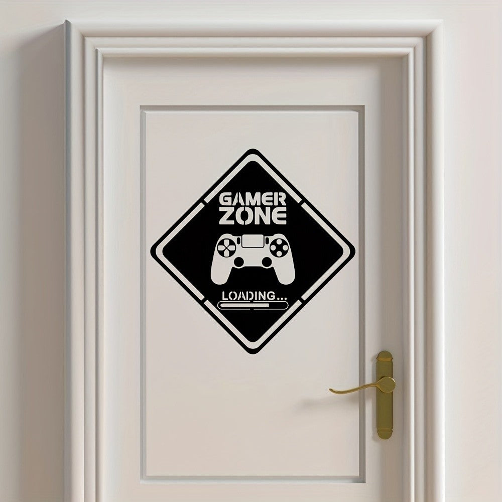 1pc Gamer Zone Door Decal Wall Vinyl Sticker, Controller Video Game Art Decals, For Living Room, Bedroom, Home Decoration