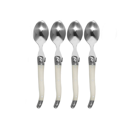 Conjunto de 4 Garfos, Facas e Colheres de Bife Jaswehome Laguiole, Acabamento Espelhado, Aço Inoxidável Coreano, Talheres de Prata