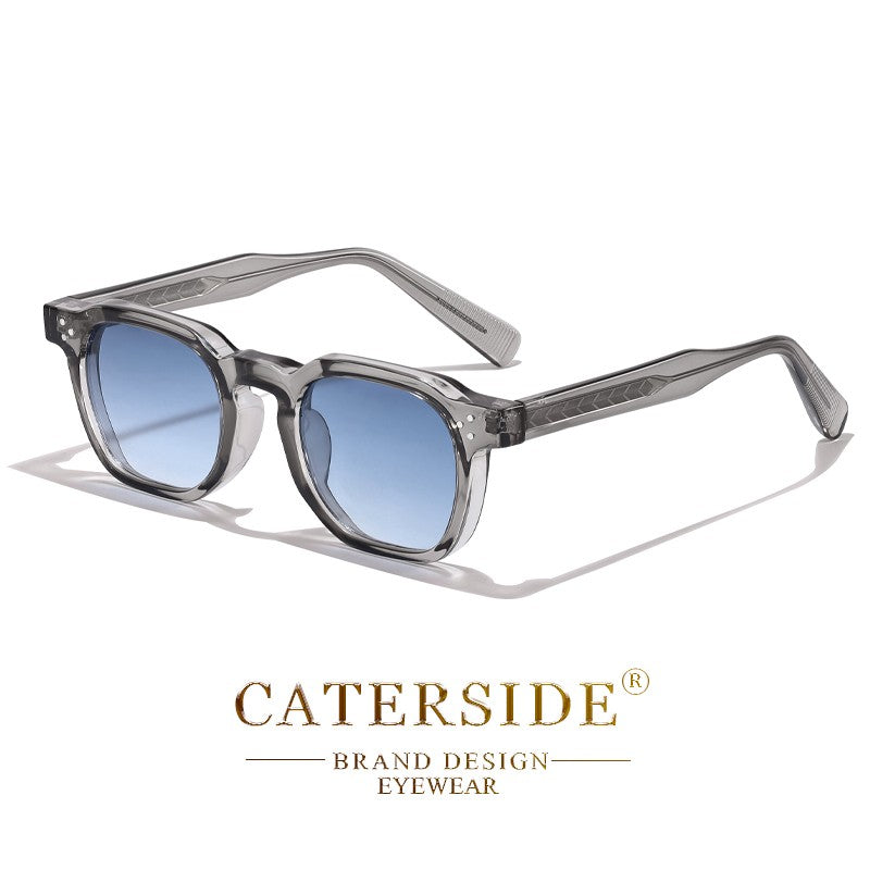 Óculos de Sol Retrô Punk CATERSIDE Masculino Armação Pequena Quadrada Design Personalizado Óculos de Sol Feminino Viagem Festa Negócios Festival Presente
