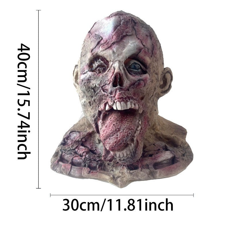 Halloween Ghost House Escape Room Terrifying Tongue Monster Headmask Mask Zombie Man Full Face Headmask
