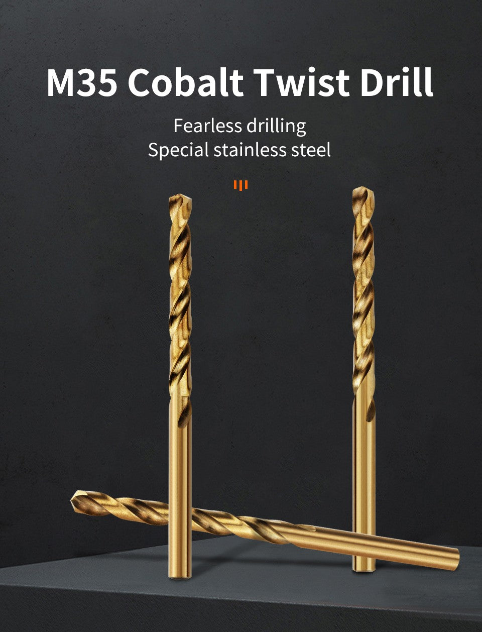 Broca Helicoidal de Cobalto HSS M35 Jogo de Ferramentas Acessórios para Perfuração de Metal Aço Inoxidável