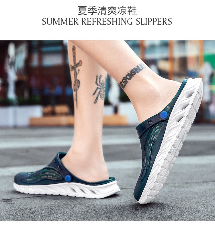 2023 Summer Beach Sandals Non-Slip Breathable Men's EVA Clogs Sandals Trendy Garden Holes Shoes Men Flip Flops