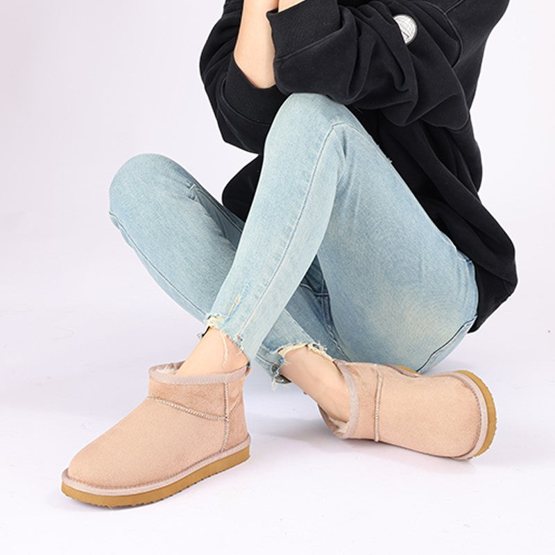 Comwarm Winter Fuzzy Snow Boots Women Fashion Brand Plush Short Ankle Boots Indoor Cotton Women Shoes Fur Home Women Mini Boots