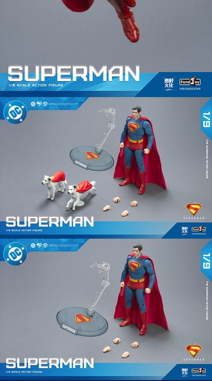 2025 Boneco de Ação Original Fondjoy David Corenswet Superman 1/9 Novo Boneco Superman Articulado em PVC Brinquedo Infantil Presente para Menino
