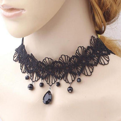 Colar Gargantilha Renda Preta Sexy Estilo Punk Personalizado Gola Renda Gótico Acessórios de Joias Presente
