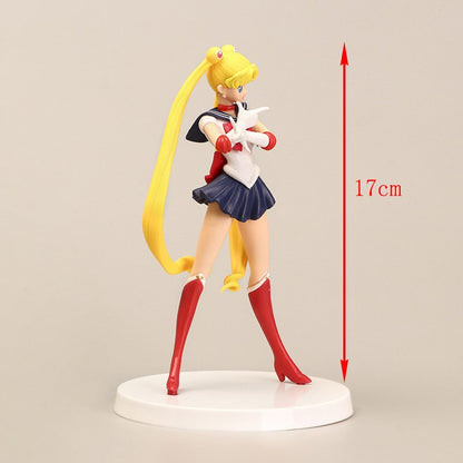 Boneco Sailor Moon Anime Desenho Animado Júpiter Makoto Vênus Minako Tsukino Coelho Boneca Brinquedo Pequena Princesa Decoração de Bolo Enfeites