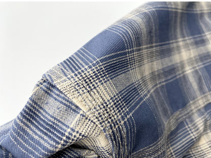 2025 Summer New American Retro Short Sleeve Lapel Plaid Cargo Shirt Men's Simple 100% Cotton Washed Single Pocket Casual Blouses