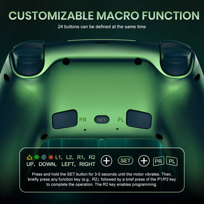 Controller For Playstation5 PS5/PS5 Pro/Slim/PC,RGB Wireless Gamepad Hall Effect Trigger Marco/Turbo Anti-Drift Game Joystick