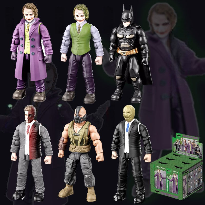6 Peças DC Liga da Justiça Batman ABS Articulado Bruce Wayne Coringa Duas-Caras Bane Boneco de Ação Caixa Surpresa Anime Brinquedos de Boneca Presente