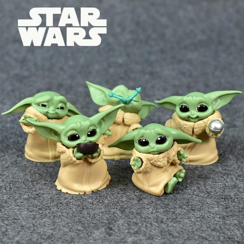 New 5pcs/set Baby Yoda Grogu Mandalorian Action Figure Toys 4-7cm Yoda Baby Action Toys Star Wars Figuras Hot Xmas Gifts