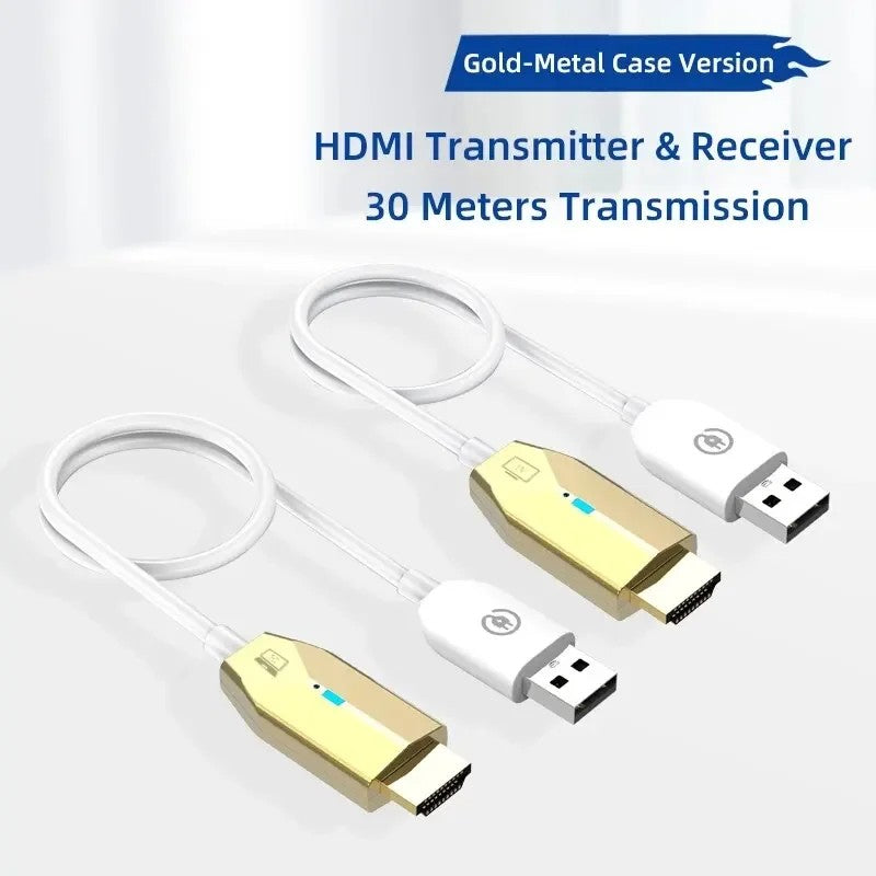Transmissor Receptor de Vídeo sem Fio 30m Extensor HDMI Cabo Adaptador Espelhamento de Tela para Câmera PC para TV