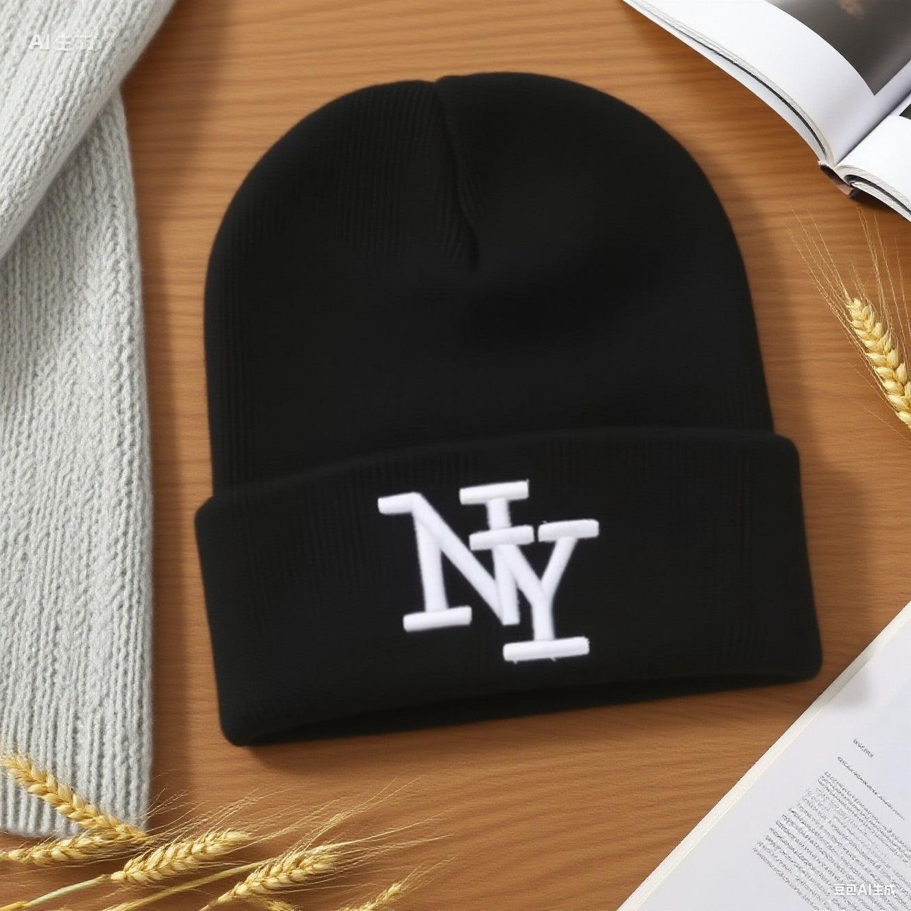 1PC/ 2PCS  Winter beanies caps for men, 3D Embroidery  knitted hats for women, outdoor warm hats , sports and casual CAP