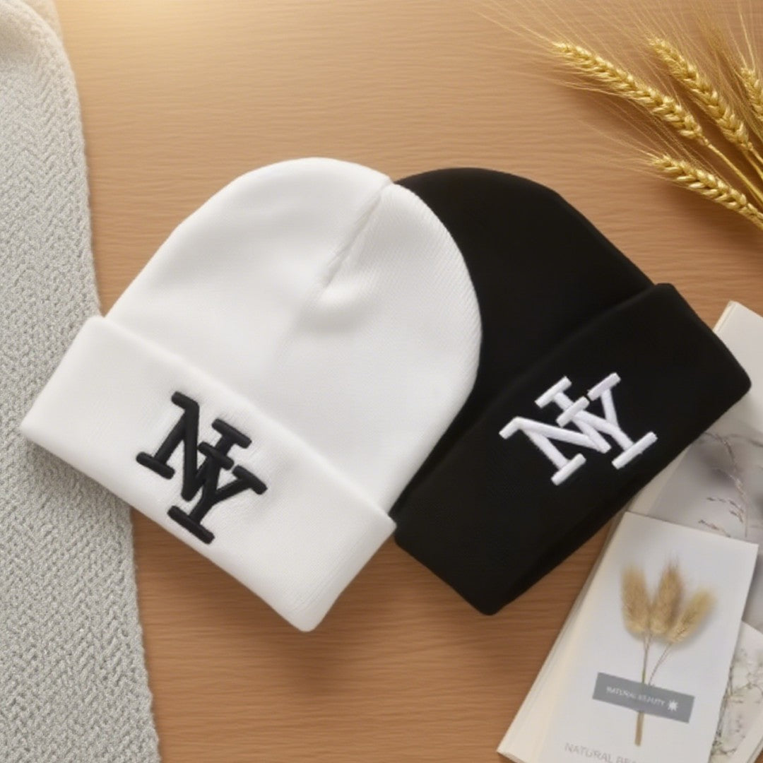 1PC/ 2PCS  Winter beanies caps for men, 3D Embroidery  knitted hats for women, outdoor warm hats , sports and casual CAP