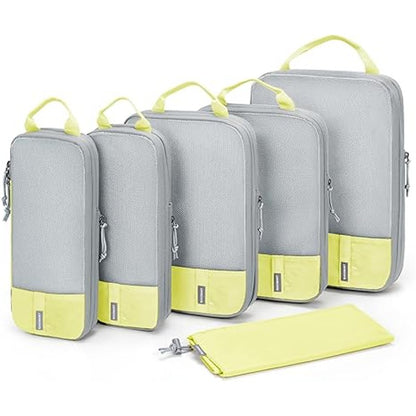 BAGSMART 6 Set Compression Packing Cubes for Travel Lightweight Luggage Organizer Bags Durable Space Saver Bags Travel Essential