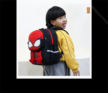 Mochila Infantil Escolar de Capitão América Homem Aranha Homem de Ferro Fofa Desenho Animado para Meninos Leve para Jardim de Infância