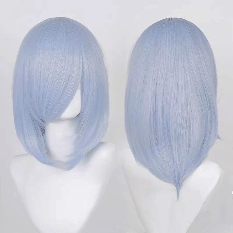 Perucas de Cosplay Multicoloridas 40cm Curtas Retas Masculinas Perucas Sintéticas Resistentes ao Calor para Cosplay de Anime e Festas de Halloween