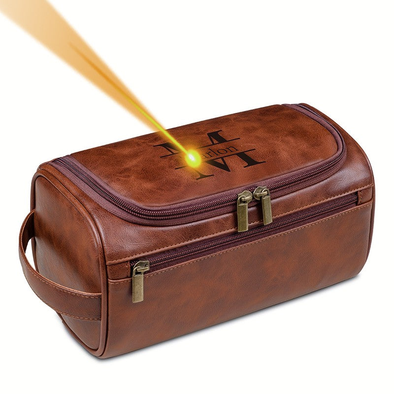 Custom Laser-Engraved Waterproof Multifunction Men's Wallet and Toiletry Bag Personalized Gift for Hi Birthday Anniversary ?