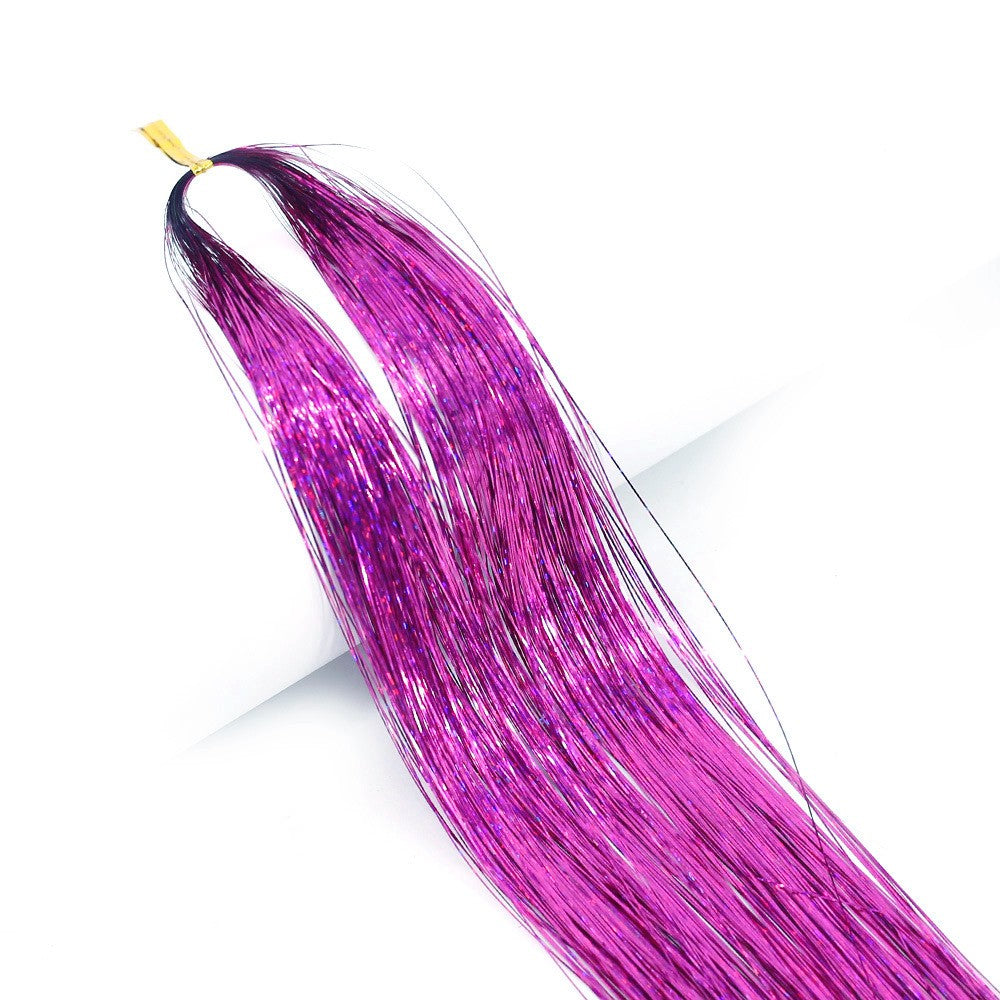 Kit de Fios Brilhantes Coloridos de Glitter para Cabelo, Fio de Cabelo Dourado Brilhante, Extensões de Corda, Acessórios de Cabelo para Mulheres, Enfeite de Cabelo