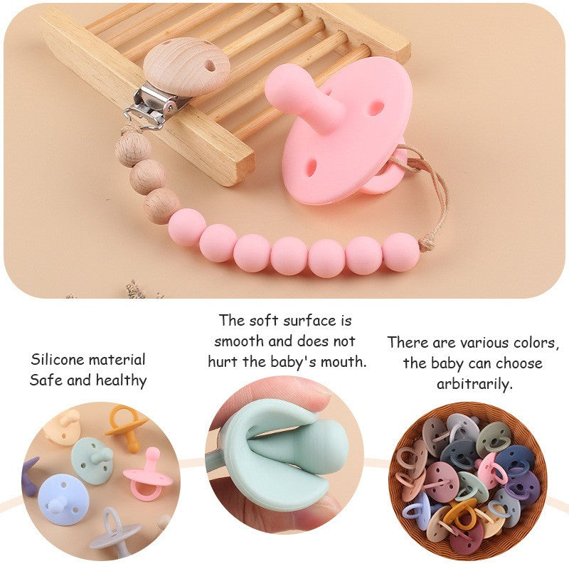 Baby Silicone Pacifier Soft BPA Free Soother Infant Dummy Nipple Newborn Baby Teether Toy Teething Nursing Pacifier Chain Pendan