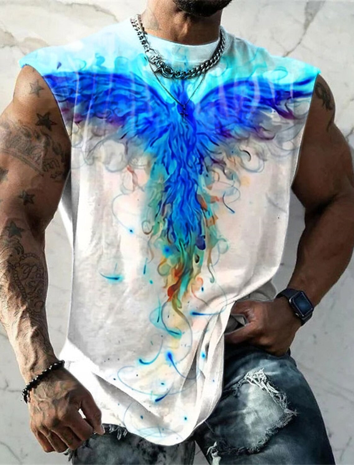 Four Seasons New Mens Fitness Clothing Simple Breathable Street Sleeveless Under