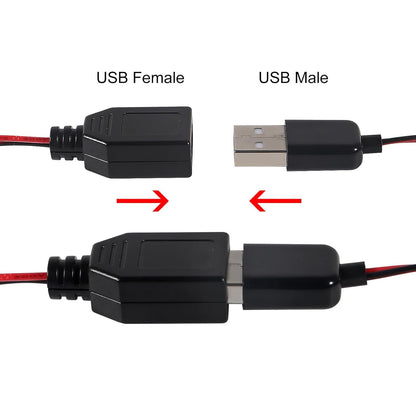 USB to Alligator Clip Adapter Cable Male Female USB to Alligator Clip Probe USB Cables with Alligator Clip for Circuit Test