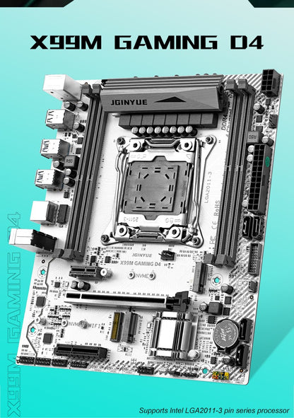 Computador Gamer ARGB X99 LGA 2011-3 Placa-Mãe XEON Intel E5 2620 2666 2670 2678 V3 V4 suporte para Memória DDR4 RECC NON-ECC NVME