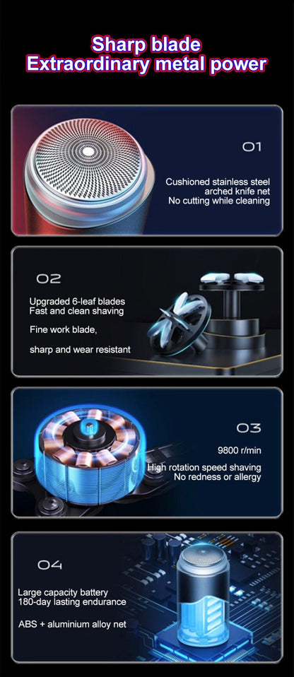 Men's Portable Mini Electric Shaver USB Charging Multifunctional IPX7 Waterproof Shaver