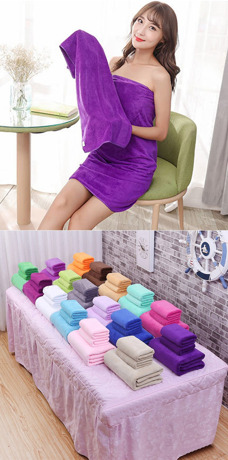 Large size180x200cm thickening beauty salons Bath towels quick drying are soft skin friendly non shedding hotel massage towels
