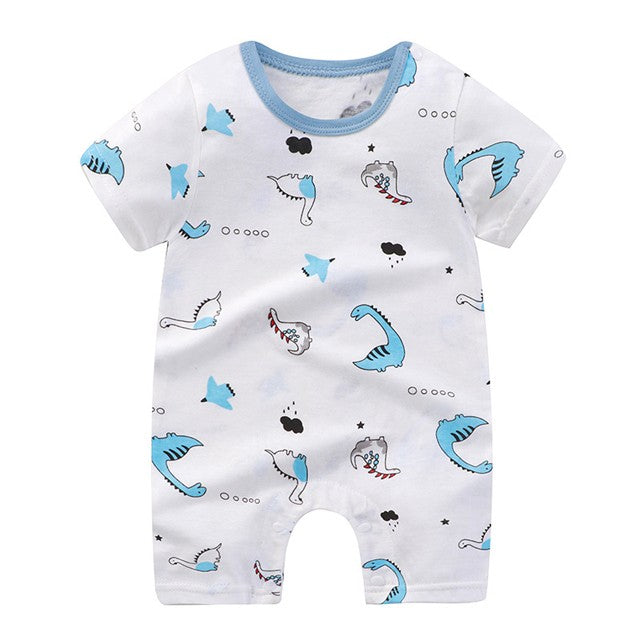 Newborn Baby Clothes Summer Short Sleeve Rompers Infant Boys Girls Cartoon Cotton Jumpsuit Toddler Thin Pajaodysuit For Newborns