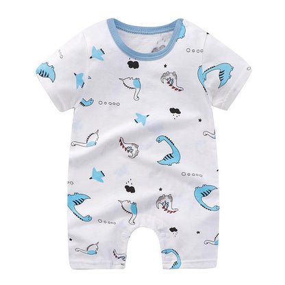 Newborn Baby Clothes Summer Short Sleeve Rompers Infant Boys Girls Cartoon Cotton Jumpsuit Toddler Thin Pajaodysuit For Newborns