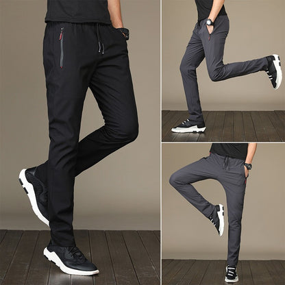 2024 Summer men's casual pants slim fit thin Korean version ice silk pants Jinlun sports pants straight tube quick drying pants
