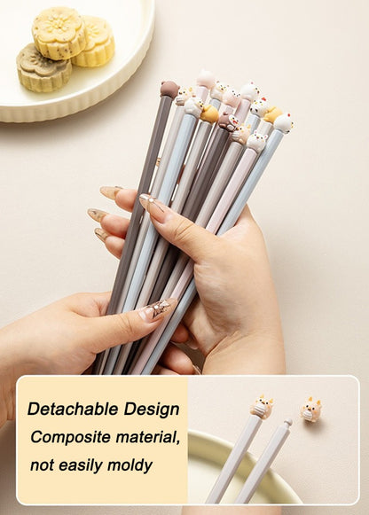 22cm 3D Bonitos Desenhos Animados Animais Hashi Para Crianças Hashi Chinês Comida Sushi Varas Casa Cozinha Louça Jantar Ferramenta de Cozinha