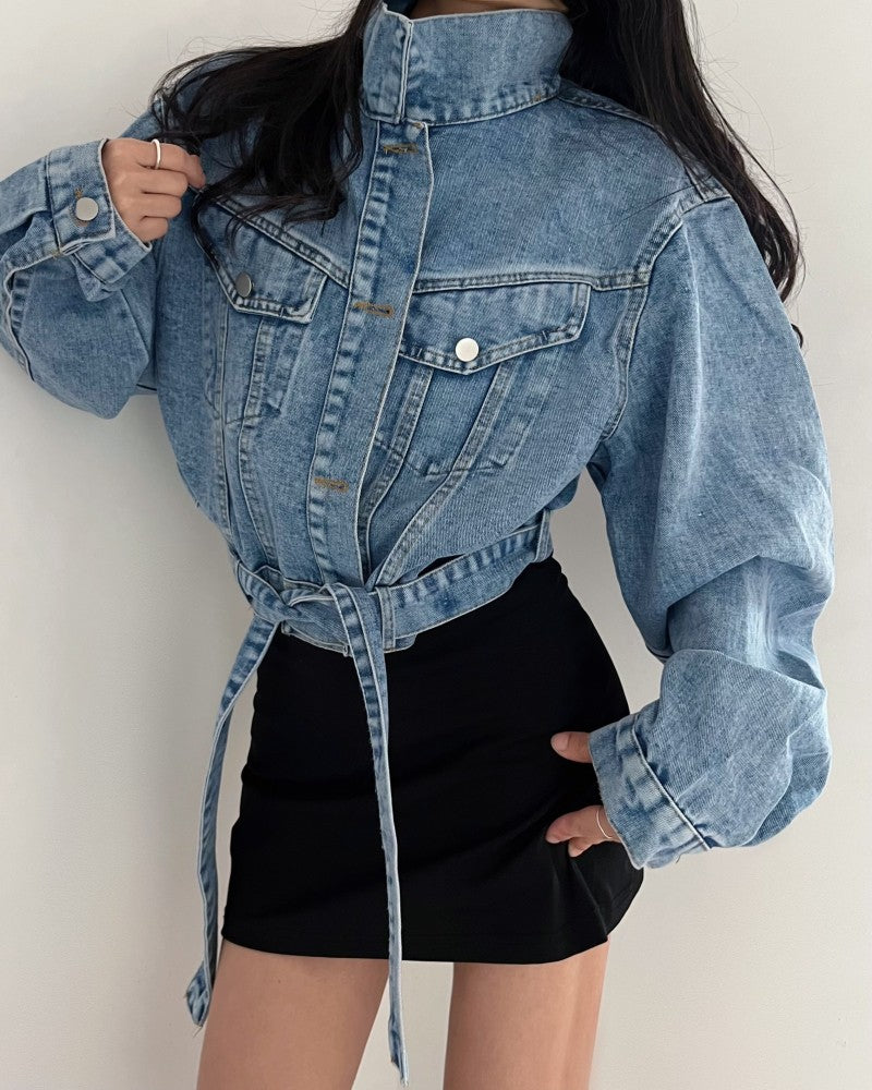 2 colors Women's casual Jean Coats 2025 Spring Women Denim Jacket Long Sleeve cropped Female Girls streetwear(N2418)