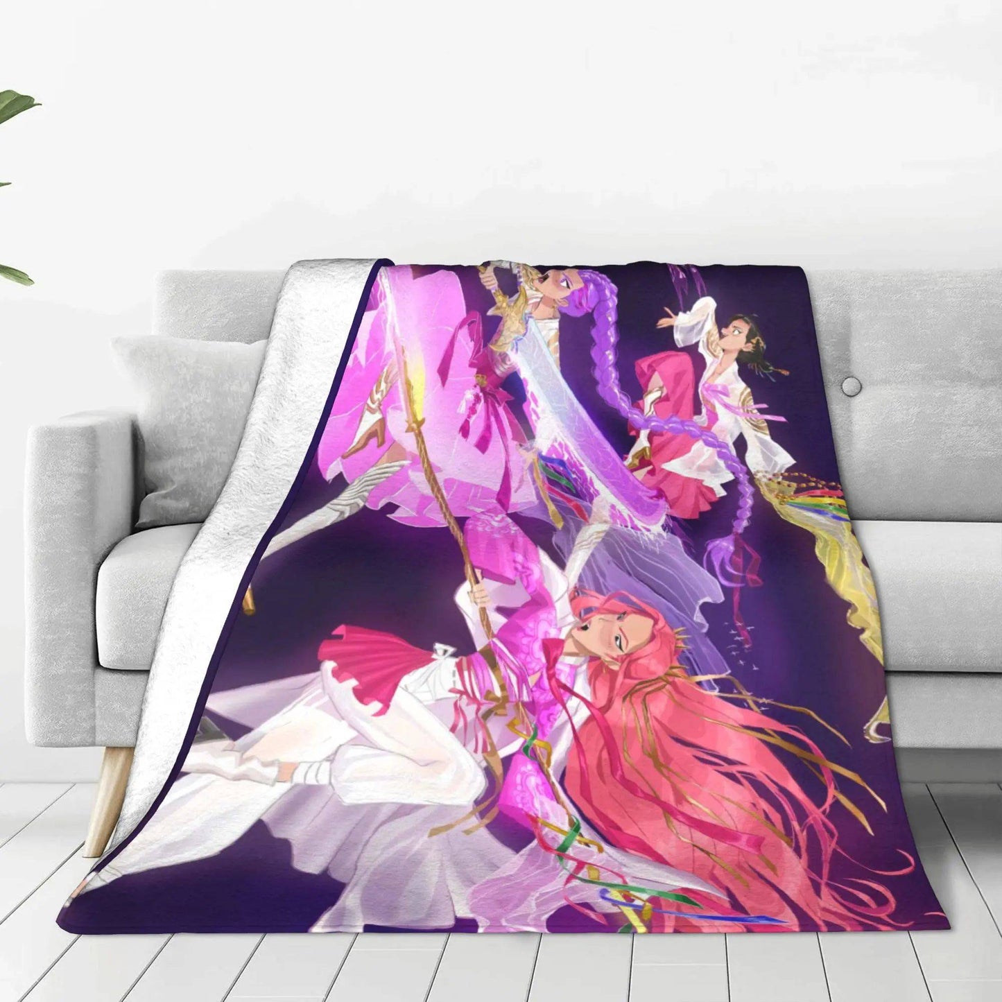 k-pop D-Demon Hunters Huntrix Saja Boys Blanket  Super Warm Comfortable Plush Throw Blanket Child Home Decor Flannel  Bed Cover