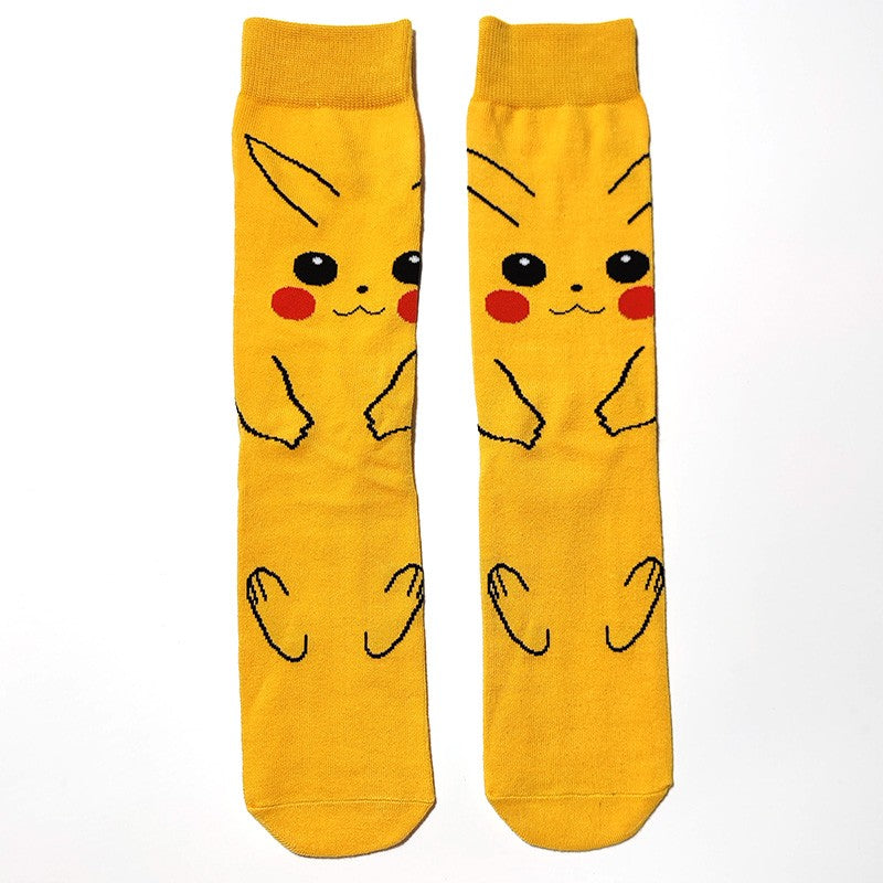 Pokemon Men's Fashion Trend Long Socks Cartoon Anime Figure Pikachu Eevee Gengar Unisex Athletic Harajuku Socks