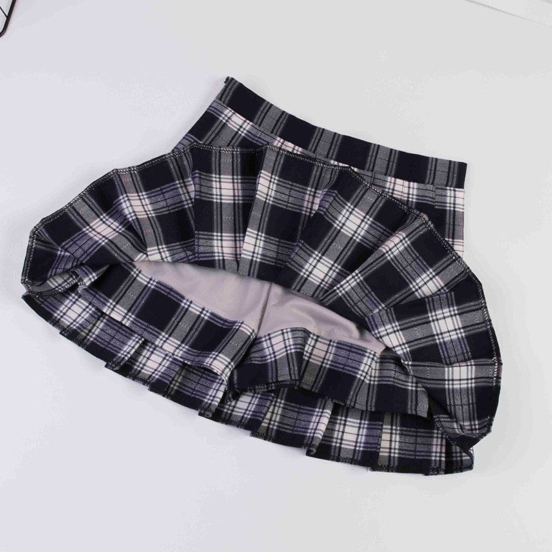 2023 Women A- line Skirt Red Plaid Skirt korean harajuku plaid skirt Spring and Autumn New Pleated High Waist Skirt