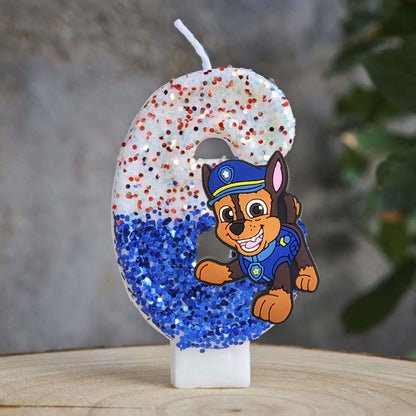 Paw Patrol Candle 0-9 Number Candle Paw Patrol Cartoon Character Party Cake Plug-in Birthday Cake Decoration Baby Shower Gift