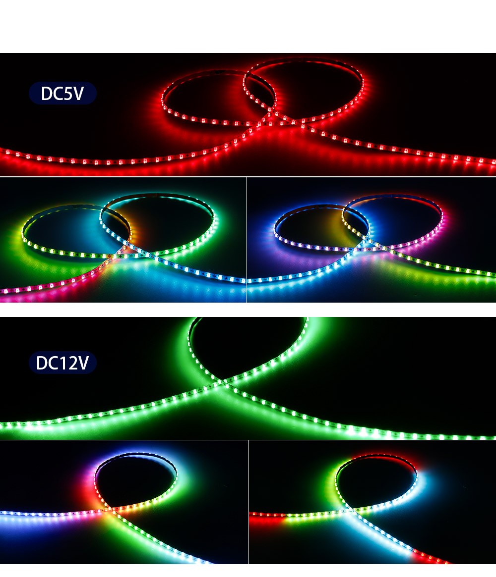 2.7mm WS2812B LED Strip Ultra Narrow 160Leds/M Individually Addressable RGBIC Light Strip Dreamcolor DC5V/12V
