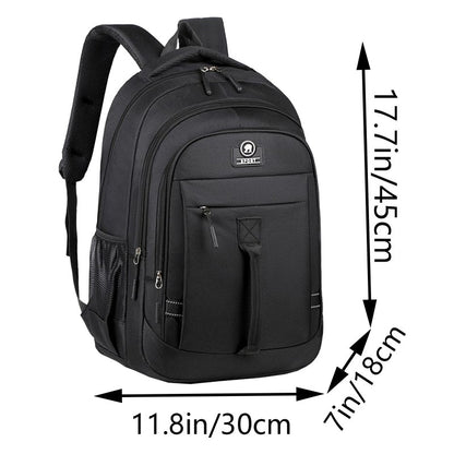 The men's backpack is suitable for business trips. It has a hand-held design with multiple pockets and is a book bag.