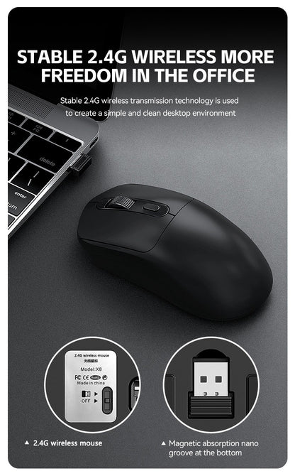Warvank X8 Wireless Gaming Mouse 500 mAh TYPE-C Rechargeable Office Mouse Suitable for Laptop Desktop Computers