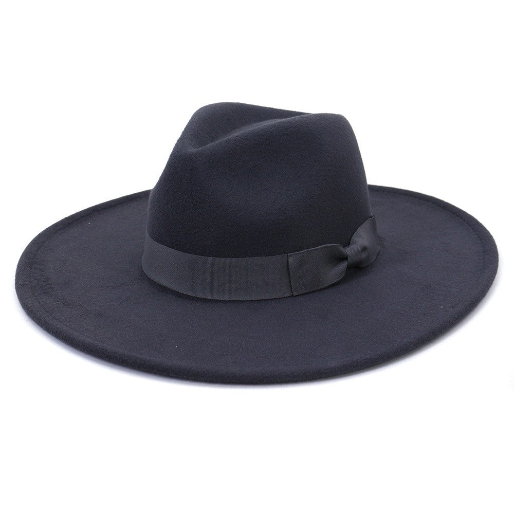 Big Wide Brim Women Hats 2021 Winter Autumn Ladies Elegant Retro Felt Fedora Hat Wedding Church Dress Formal Hat