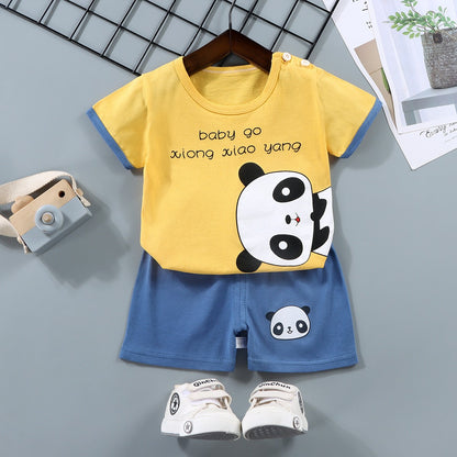 Conjuntos Infantis Mãe e Filhos Roupas Menino Menina Camiseta Shorts 2PÇS Verão Algodão Manga Curta Roupas de Bebê Infantil Terno