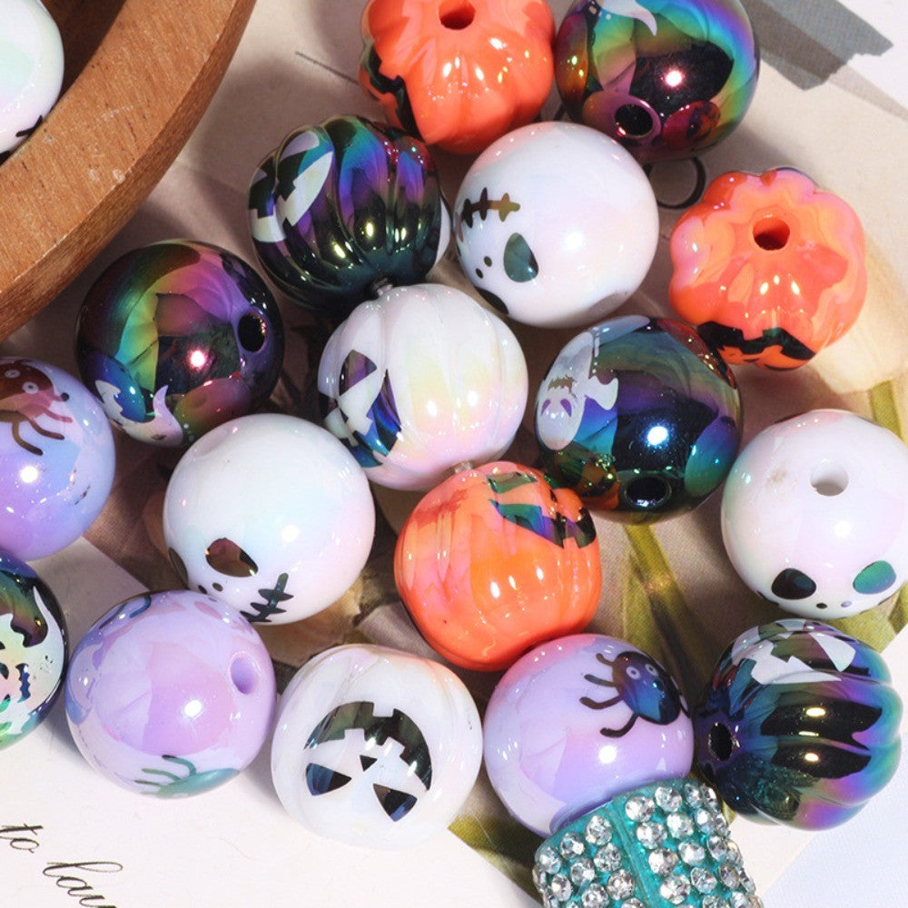 10-30PC 16mm Halloween Theme Ghost Pumpkin DIY Beads for Halloween Prank Carnival Party Decorations Party Favors Gift Bag Filler