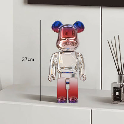 Estátua Urso Graffiti 27cm Bloco Tinta Urso Decoração Enfeites de Resina para Desktop Decoração de Casa Sala de Estar Urso Escultura de Chão Presentes