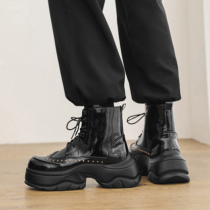 Men's high-top trendy shoes for autumn/Winter 2025, thick-soled height-increasing shoes