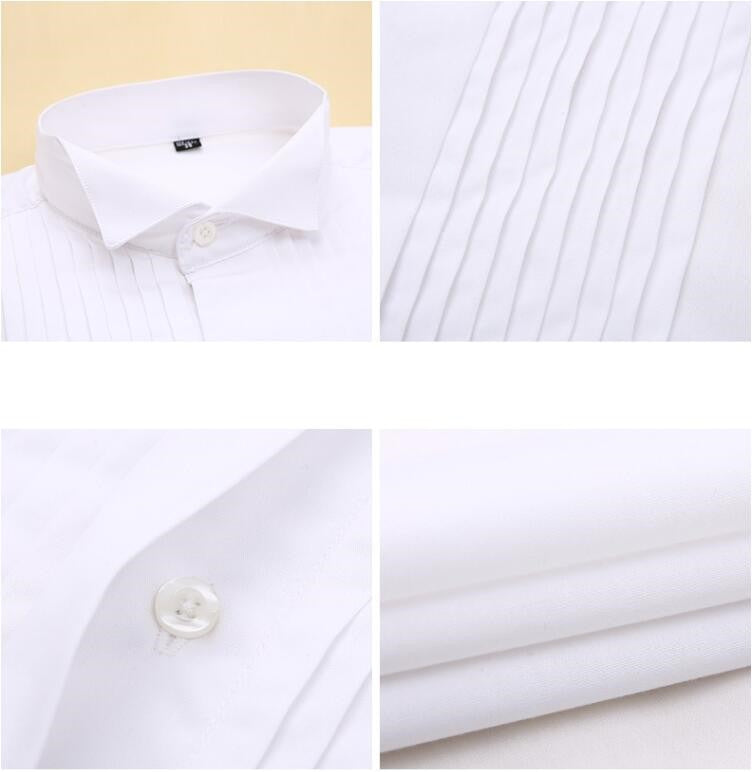 White Men's Dress Shirt,Single-breasted Long-sleeve Square Collar Shirts Wedding/party/performance Camisa Male Chemise S-7XL 8XL